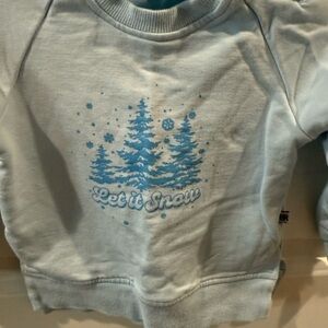 Kids Blue Sweatshirt with Snowy Design
